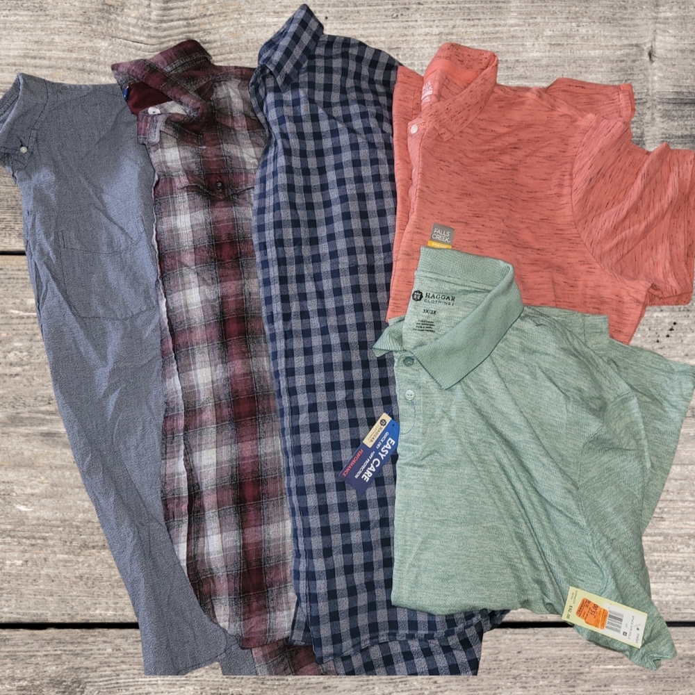 Haggar Men's Casual Button Down Shirts - Blue, Red, Green